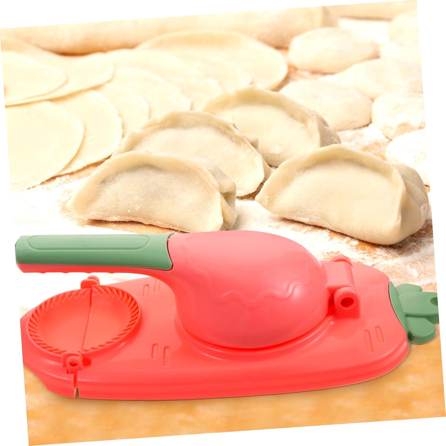 Mikinona Manual Dumpling Presser Easy to Clean Handheld Dough Pressing Tool for Kitchen Gadget Non-stick Surface