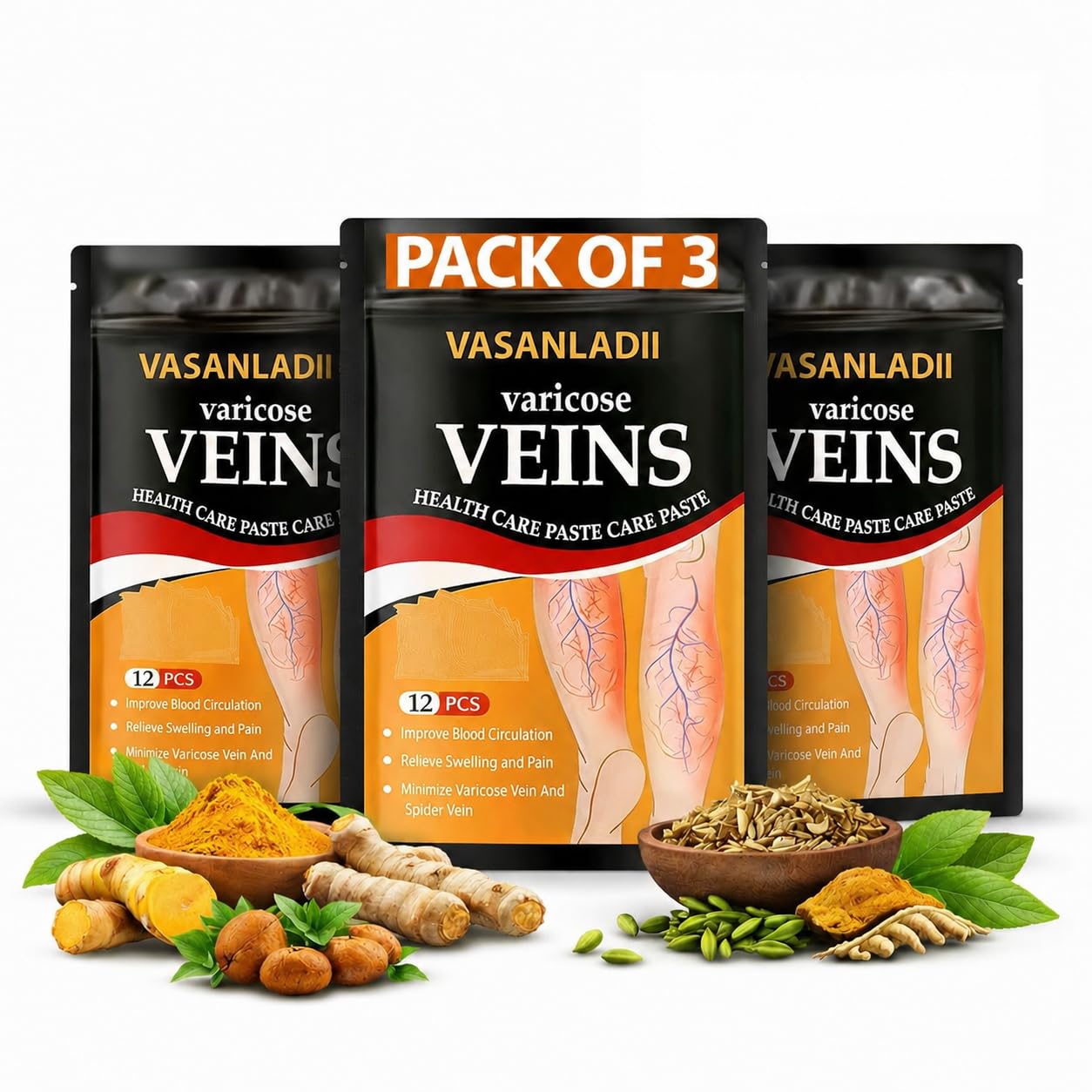 Varicose Veins Relief Patches – 36 PCS (PACK OF 3)| Reduces Swelling, Relieves Pain, Improves Blood Circulation & Vein Health Instant Relief From Muscular Pain & Joint Pain-picture-27