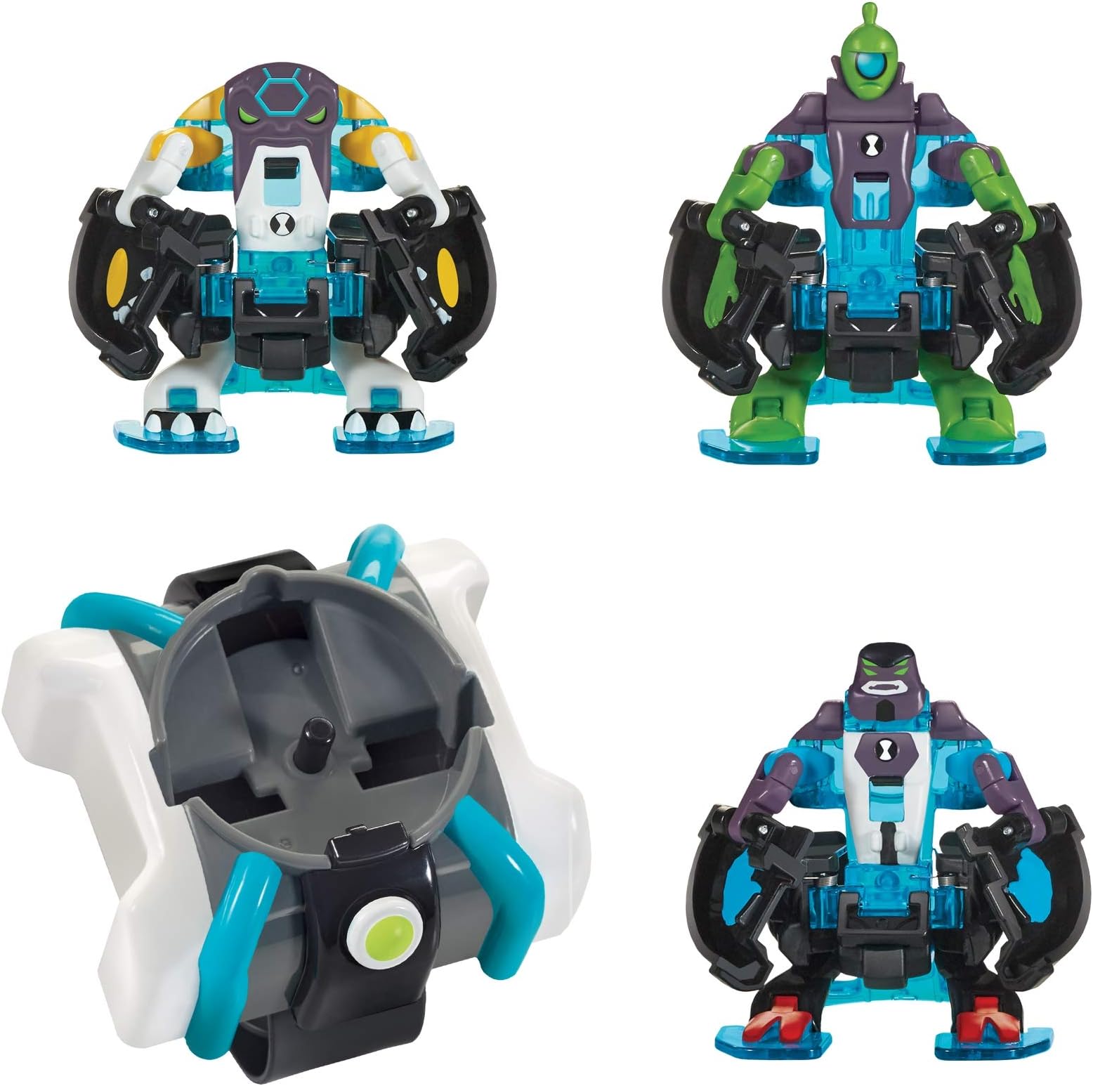 Ben 10 Omni-Launch Battle Figures- Omni-Enhanced Four Arms, Cannonbolt & Wildvine