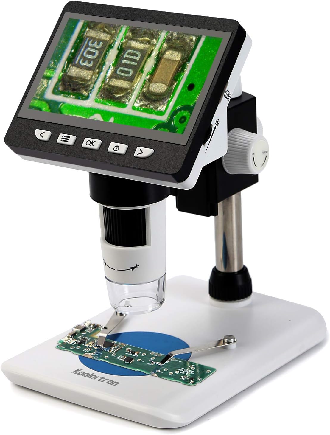 Koolertron 4.3 inch LCD Digital USB Microscope 1080P 50X-1000X Magnification Zoom Handheld Endoscope Inspection Camera Video Recorder,8 LED Adjustable Light,Rechargeable Lithium Battery