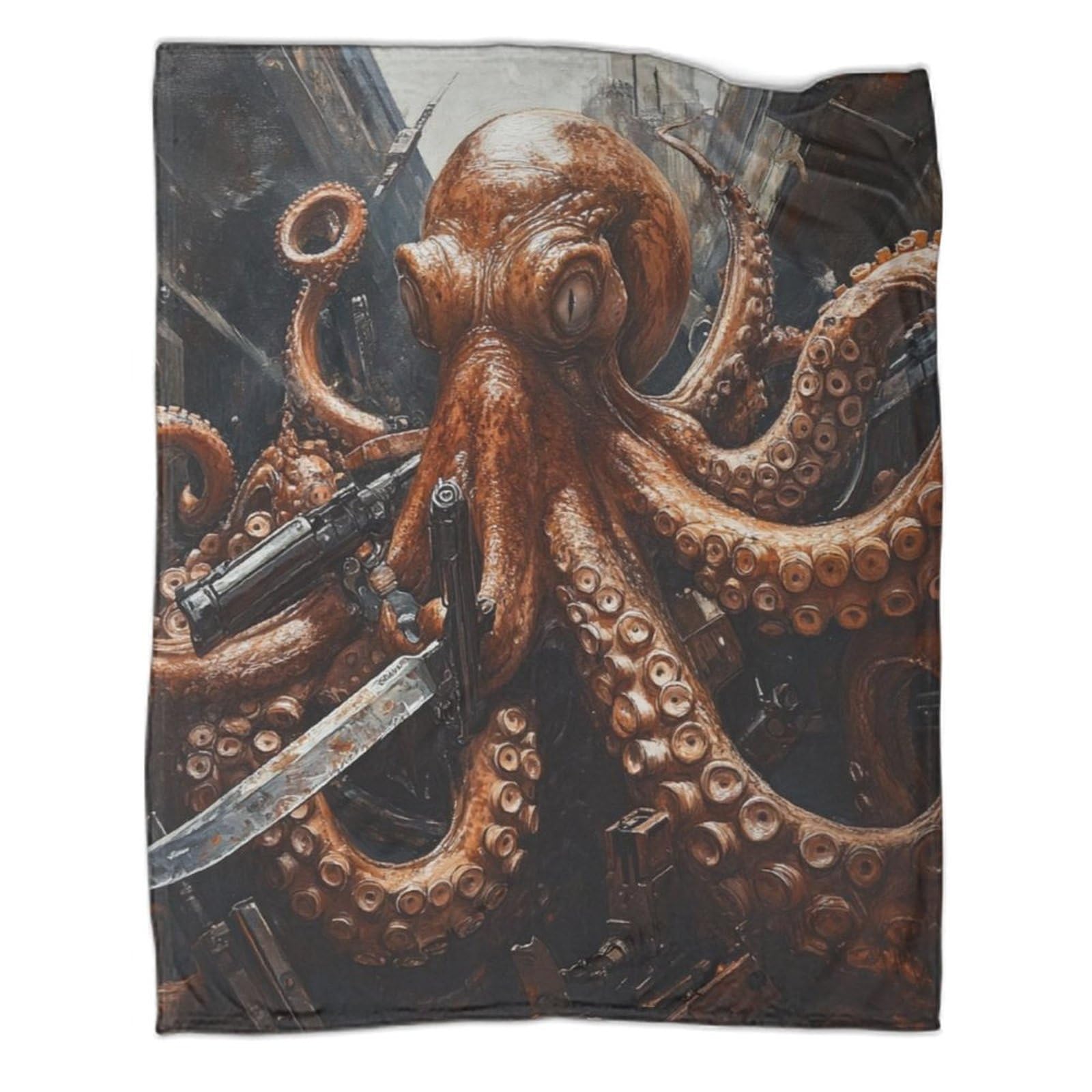 Qiacvydkz Boys Style-10 Octopus Plush Blanket 3D Octopus Print Sherpa Blanket 3D Terror Design Bed Blanket For Kids Adults Printed Plush Cartoon Blanket For Bed Couch 50X60inch(127X152cm)