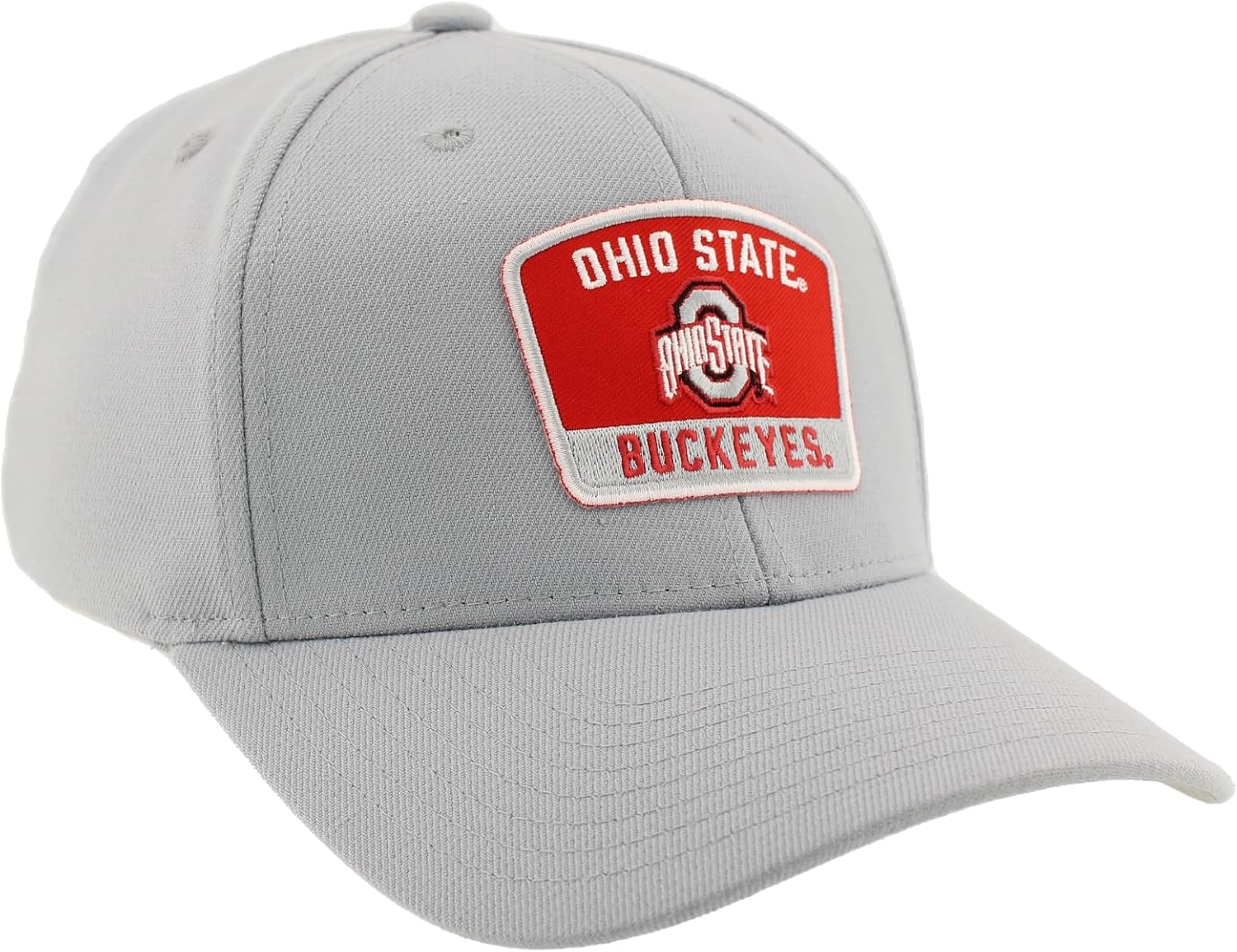 Ohio State Buckeyes NCAA Officially Licensed Fitted Hat ZH Patch Switchback Light Gray, Large