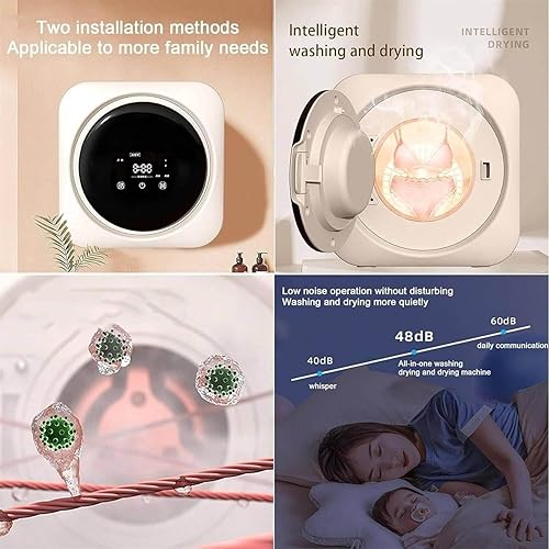 Miniatura 6 de Lavadoras de ropa portátiles Mini lavadora de pared Lavadora de tambor frontal completamente automática para lavado de viajes en dormitorio, para