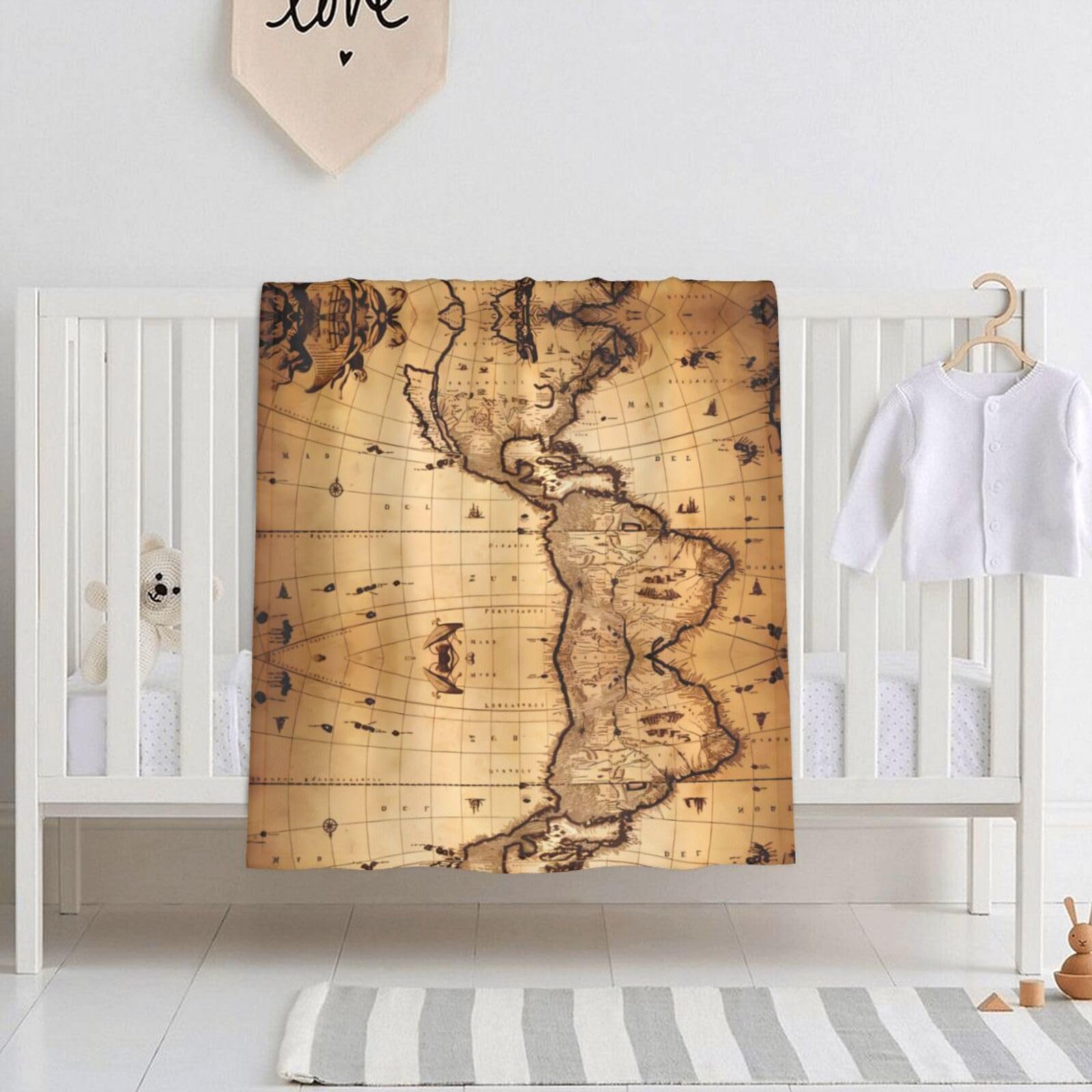 Couverture pour bébé motif monde cadeau de naissance idéal