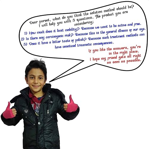 Miniatura 7 de OFFA Tope de succión de pulgar para niños (de 3 a 6 años)  El kit tiene 2 guantes disuasorios para chupar el pulgar (flor de granada y folleto guía