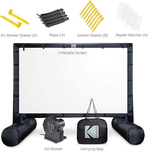 Miniatura 4 de KODAK Pantalla de proyector inflable para exteriores  14.5 pies, pantalla inflable para películas, TV, juegos deportivos y más  Incluye bomba de