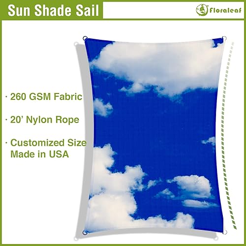 Miniatura 5 de Toldo parasol rectangular impermeable de 7 x 14 pies, toldo con bloqueo UV para patio al aire libre, césped, jardín, nube cielo