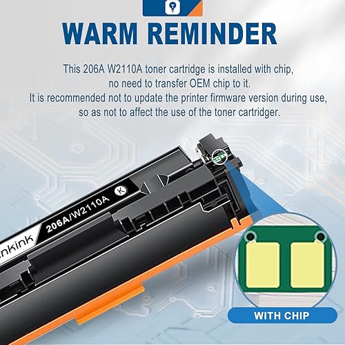 Miniatura 2 de Cartucho de tóner de repuesto compatible para HP 206A 206X (con chip, negro, cian, amarillo, magenta, paquete de 4) para Color Laserjet Pro MFP