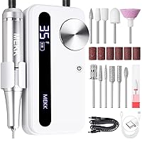 Vista 11 de Kit de taladro de uñas MEKK, taladro eléctrico profesional de 35000 RPM con 12 piezas de brocas, lima de uñas eléctrica anti-sacudida sin cable