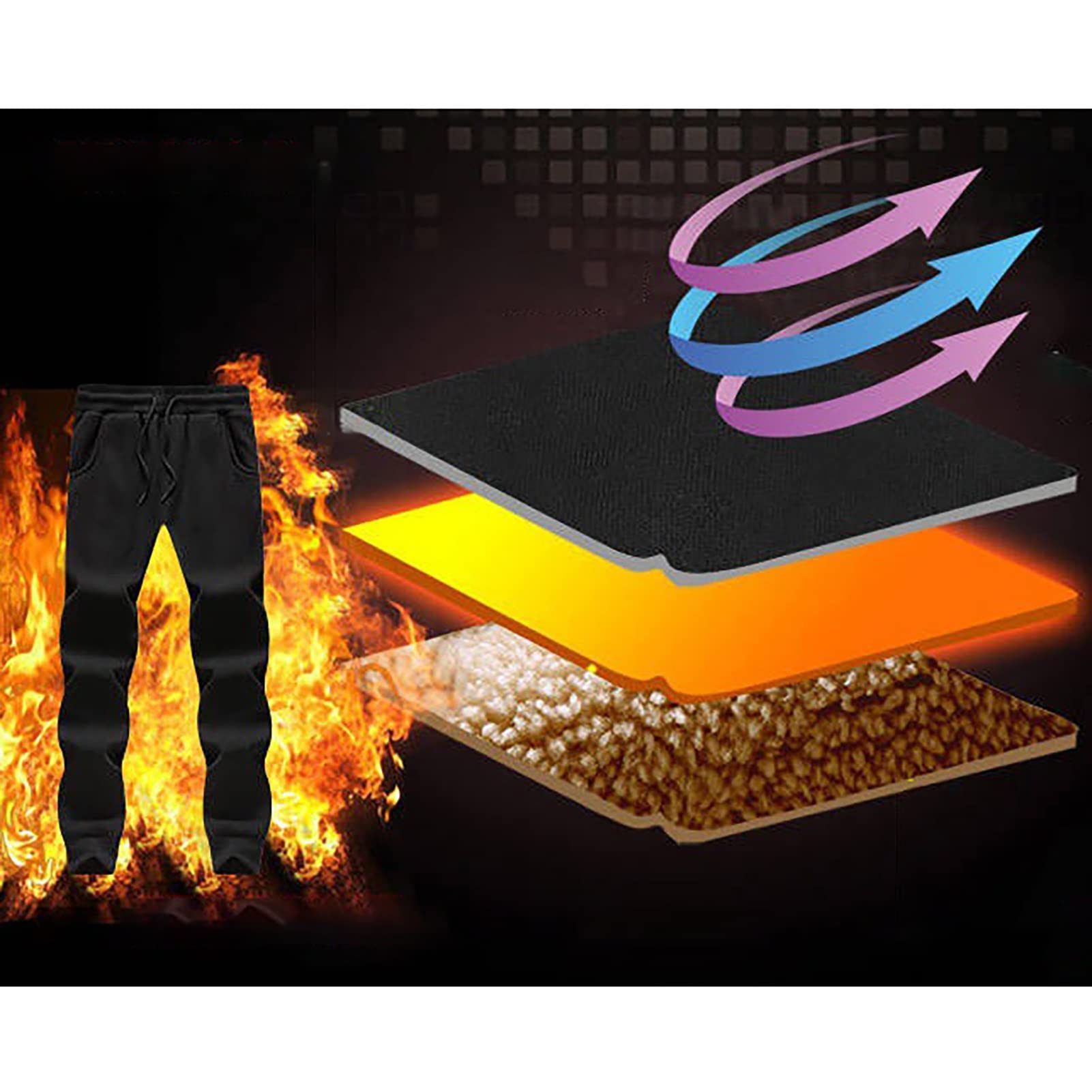Joggers Hommes Thermo Fleece Pantalons De Sport Loisirs Doublés Épaissie Hiver Chaud Sports Pantalons De Survêtement Workout Gym