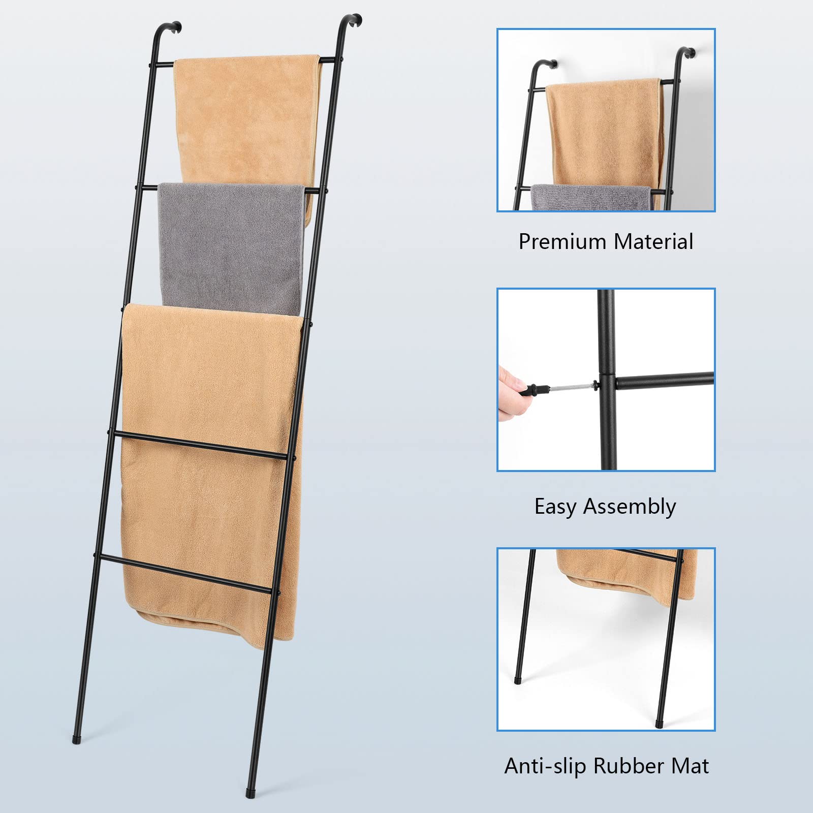 Handdoek ladders - Zwarte - Industriële - Handdoekrek kopen