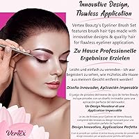 Vista 6 de Eyeliner Brush Fine Angled Set - For Liquid Gel Liner Applicator Bent Stencils Thin Pencil Pen Real Small Sharpener Angle Wing Tips Firm Makeup