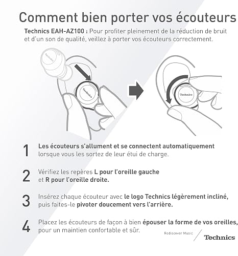 Technics EAH-AZ100E-K Écouteurs sans Fil avec Réducteur de Bruit, Bluetooth Multipoint, Voice Focus AI, Écouteurs Intra-Auriculaire Confortables, Noir - 5