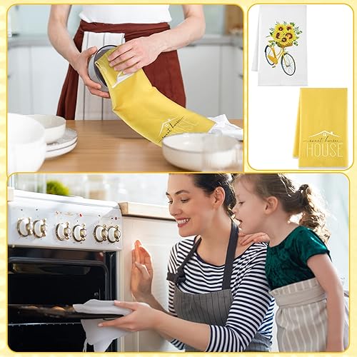 Miniatura 2 de Bencailor 4 toallas de cocina de eucalipto de 16 x 24 pulgadas, toallas de mano verdes, toallas de mano absorbentes de microfibra suave para el