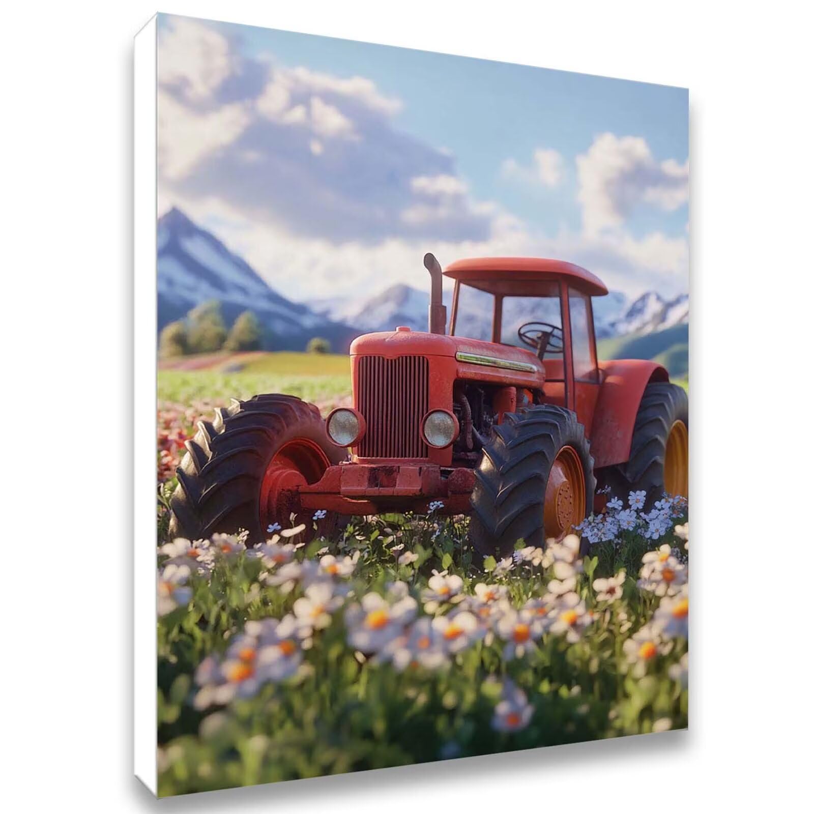 Peinture Numero Adulte paysage, Activité Manuelle Adulte 70x90cm j0-227 | Peinture Numero Tracteur-2 avec Pinceaux et Peintures Acryliques, DIY Creatif Toile Kits Débutant, Decoration Chambre Cadeau