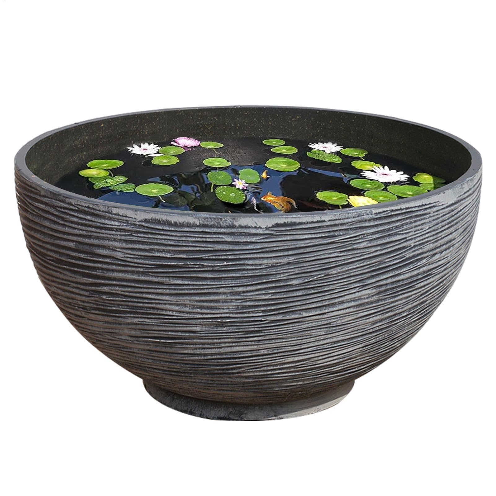 Takluu Bowl Planter For Outdoor Plants - Exquisite Large Garden Bowl Planter,Succulent Planter, Resin Water Plant Pot For Banquet Halls, Desks, Living Rooms, Dining Tables