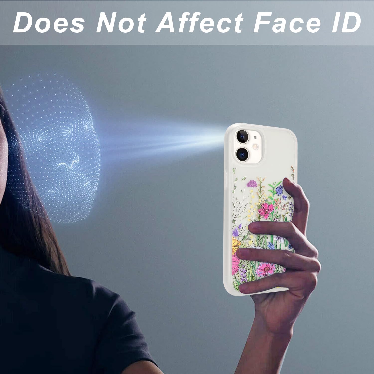 for iPhone 12/12 Pro Case with Built-in Screen Protector,Clear Soft Shockproof Slim Fit Floral 360 Full Body Protective,for Apple iPhone 12/12 Pro Phone Cases for Women Girls-Pattern 1 - Image 4