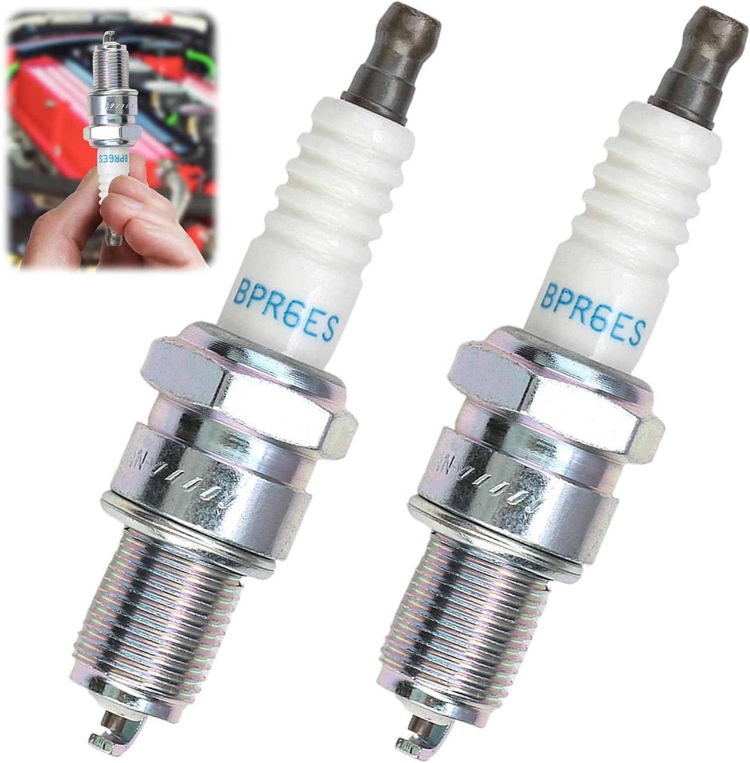 2PCS Spark Plug OEM Replacement for NGK BPR6ES 7822, Fits GX120 Engine Gokart Ignition Plug Smooth Operation Fuel Efficiency Long Lifespan Compatible with Cars Motorcycles ATVs Small Engines