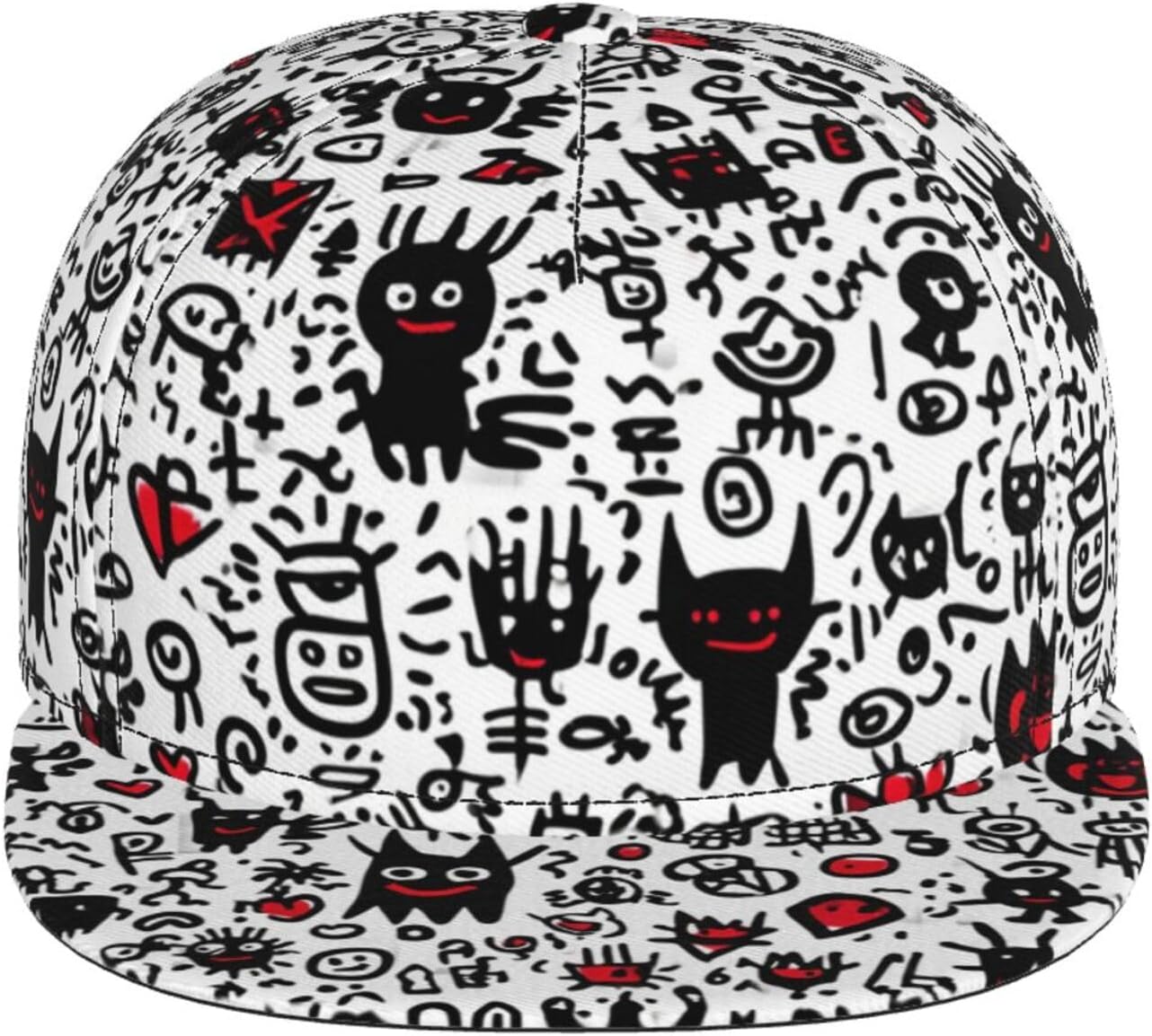 Graffiti Snapback Baseball Cap, Hip Hop Style, Adjustable Flat Bill Brim Hat, Unisex image 2