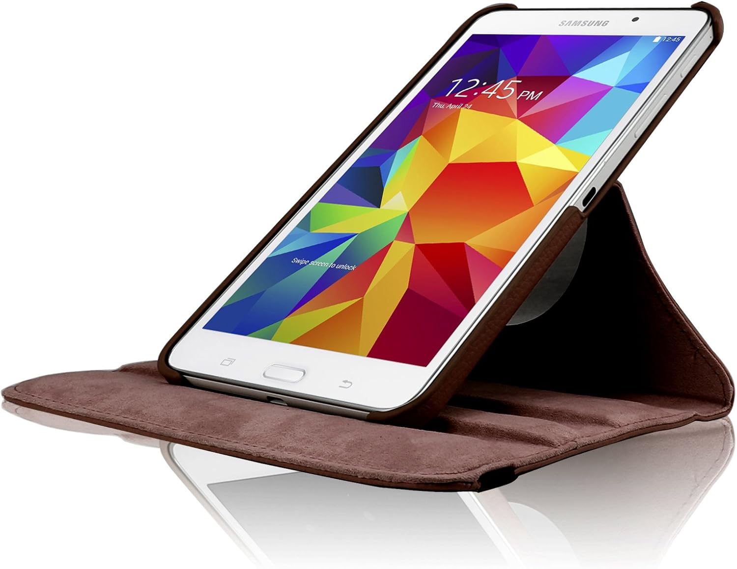 Infiland Samsung Galaxy Tab 4 7.0 Case, PU Leather 360° Rotating Stand Case Cover for Samsung Galaxy Tab 4 7-Inch/Galaxy Tab 4 Nook 7.0 (Galaxy Tab 4 7.0, Brown)