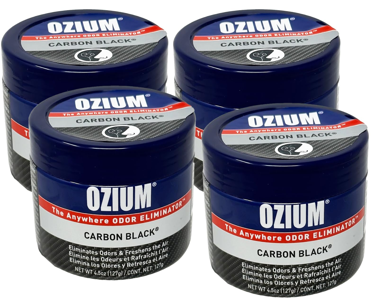 Ozium4.5 Ounce 4 Pack Odor Eliminating Gel for Homes, Cars, Offices and More, Carbon Black