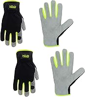 Vista 6 de HLDD HANDLANDY Men Leather Gardening Gloves, Utility Work Gloves for Gardening, Yardwork, Construction, Mechanics