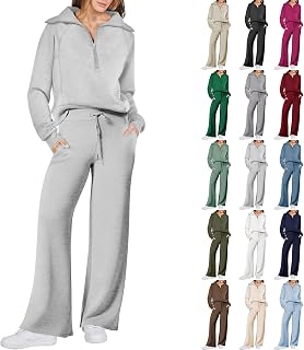 Sweatsuits Women 2 Piece Outfit Half Zip Pullover and Sweatpants Matching Lounge Sets Travel Comfiest Airport Outfits
