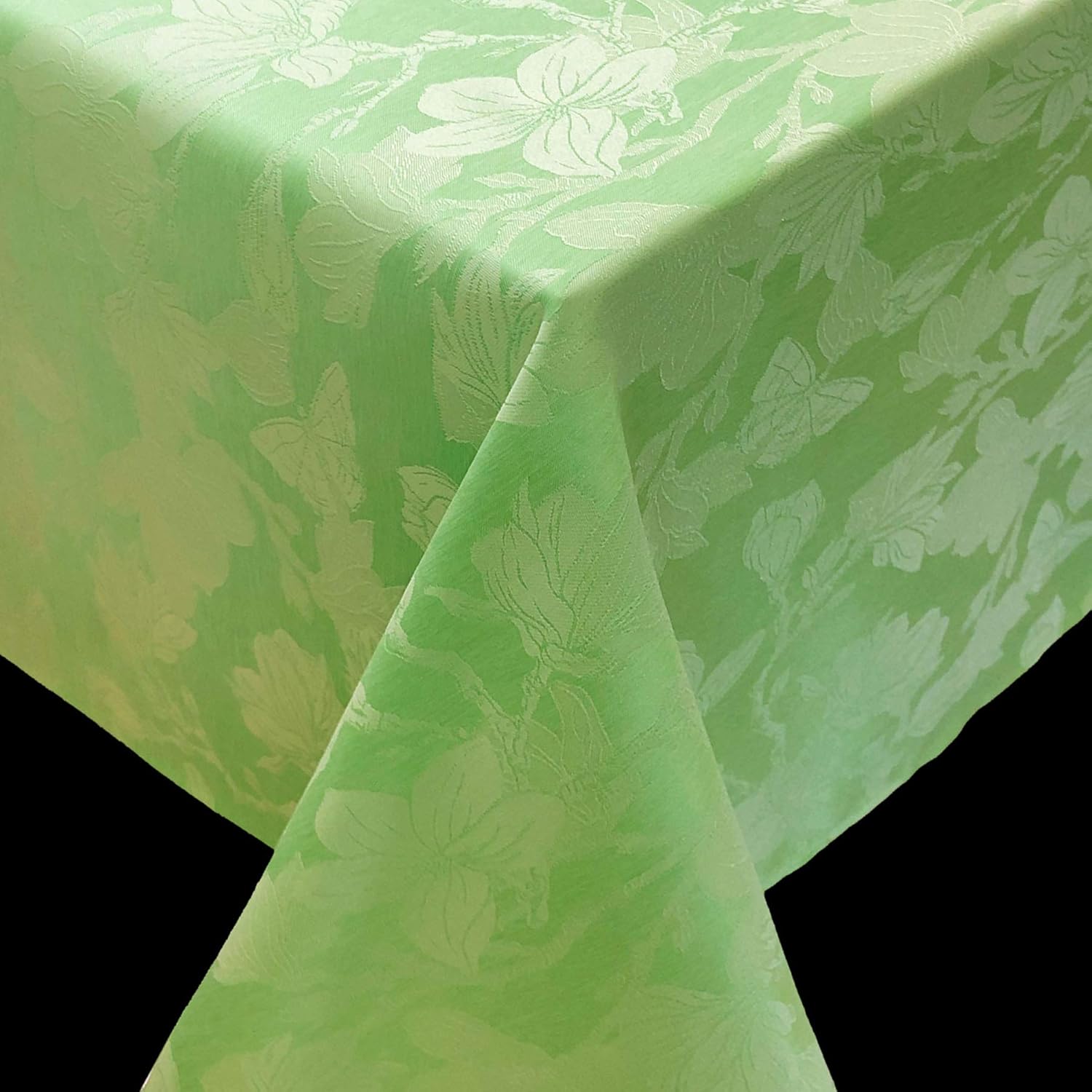 CAIT CHAPMAN HOME COLLECTION Spring Summer Botanic Garden Themed Jacquard Woven Tablecloth (70"x108" Tablecloth, Mint)