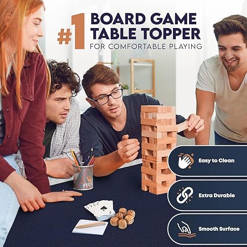 Miniatura 109 de Tapete de juego de mesa de 42 x 66 pulgadas, tapete Mahjong para mesa con bolsa de transporte, tapete de juego de neopreno antideslizante, cubierta