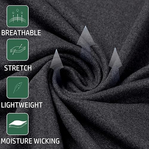 Miniatura 5 de MANSDOUR Camisetas deportivas activas de secado rápido para hombre, con cremallera de un cuarto, manga larga, sudadera para correr al aire libre