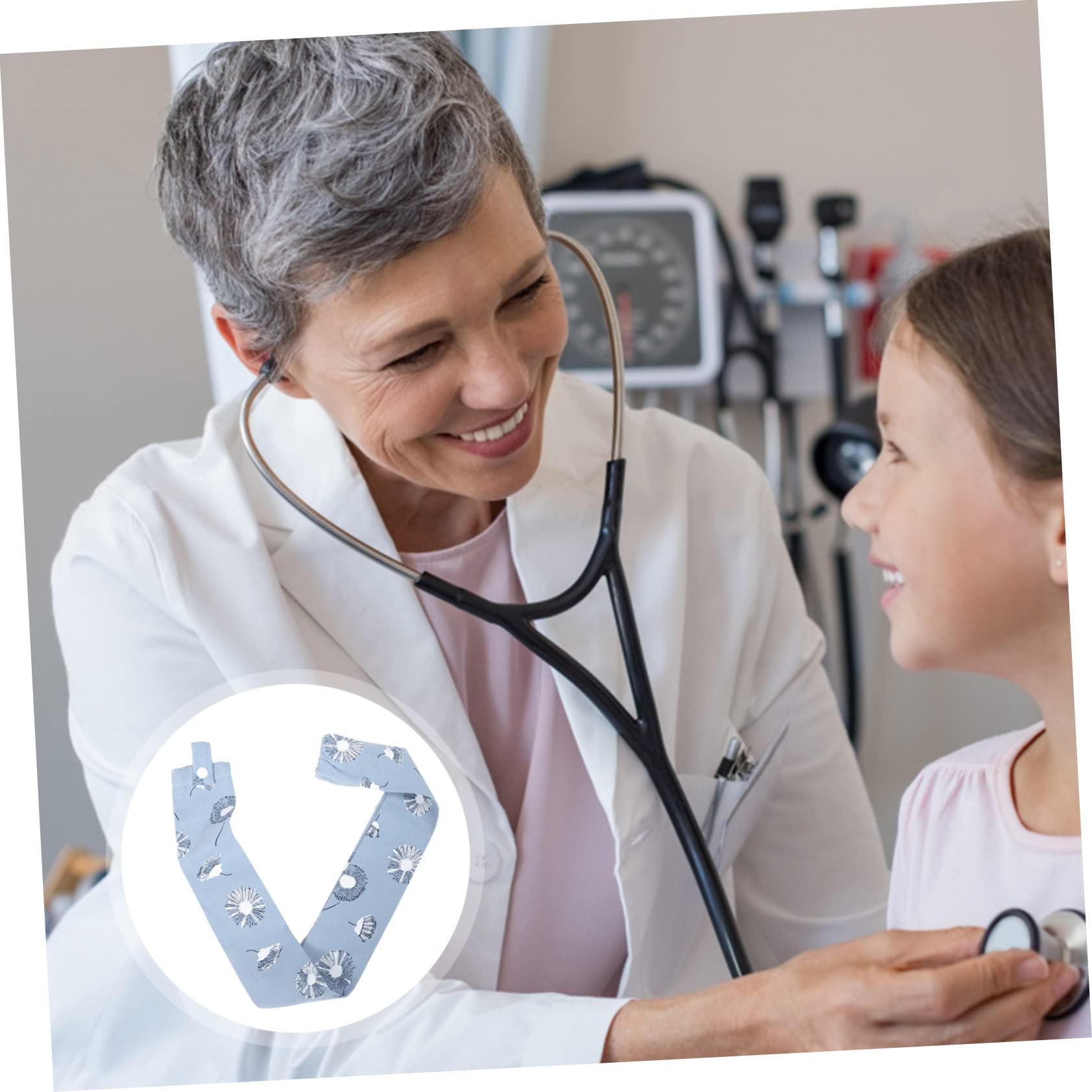 Ciieeo 5 Piezas Cubiertas de Estetoscopio de Algodón para Médicos y Enfermeras Accesorios para Hospital Protección y Limpieza Compatible con Estetoscopios de Campana Desmontable