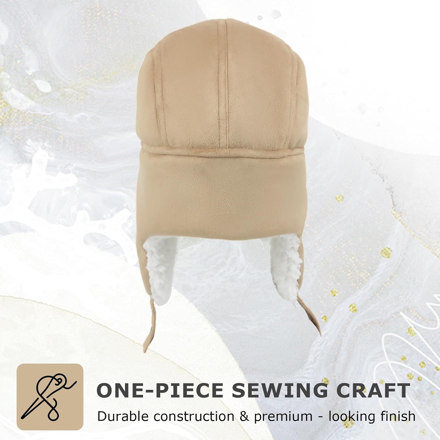 Windproof Suede Trapper Hat Cozy Plush Russian Ushanka Hat with Ear Flaps, for Men & Women - Image 7