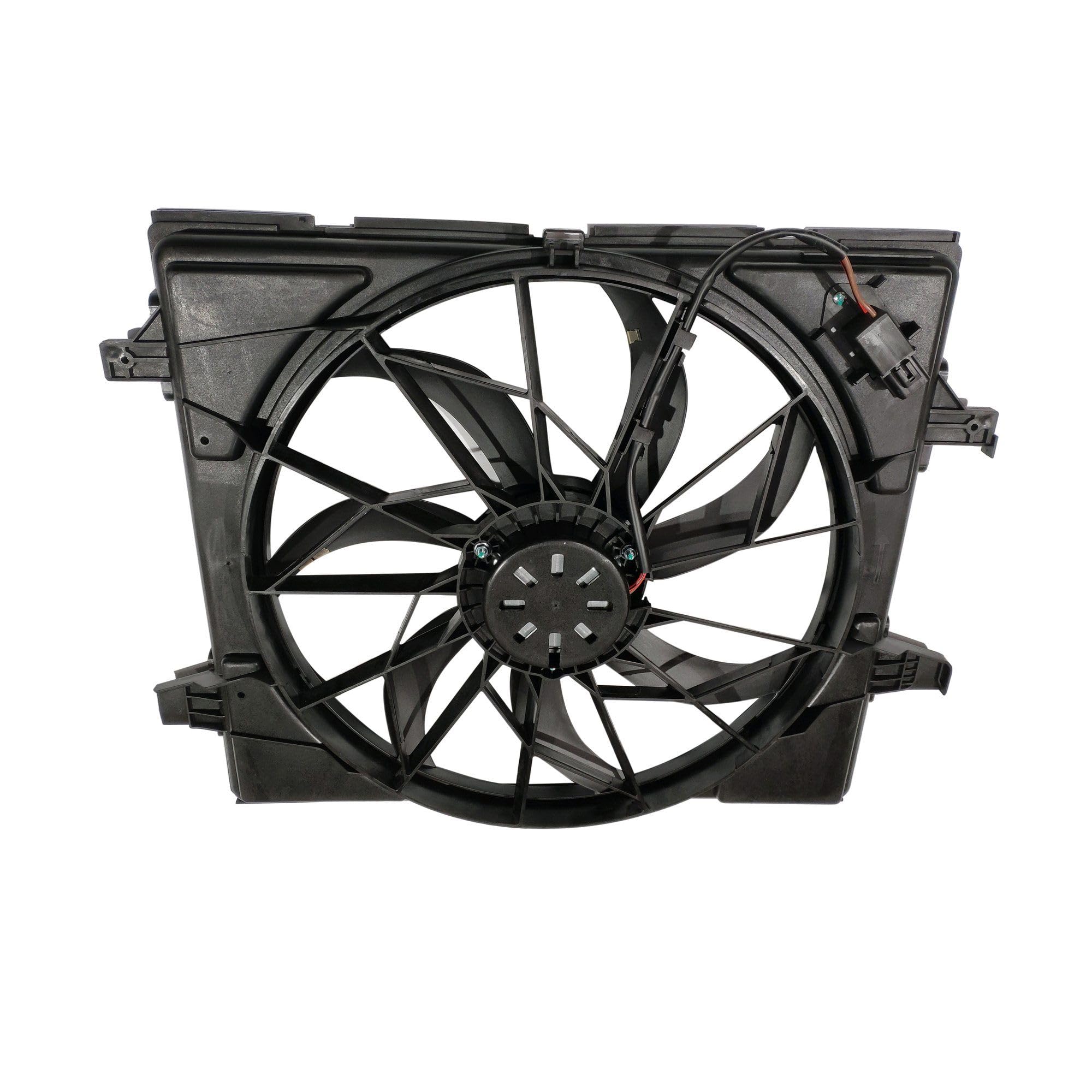 PartsFlow Engine Radiator Cooling Fan Assembly For 2011-2021 Jeep Grand Cherokee For 2011-2020 Dodge Durango 621-498