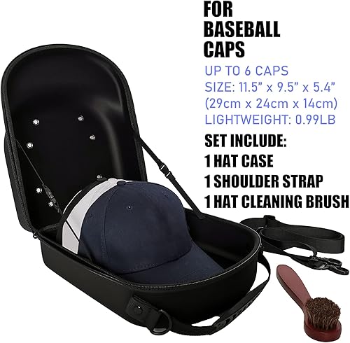 Miniatura 2 de Funda protectora de sombrero de viaje para gorras de béisbol, bolsa de béisbol, soporte para sombreros para viajes (1-6), bolsa de viaje con correa