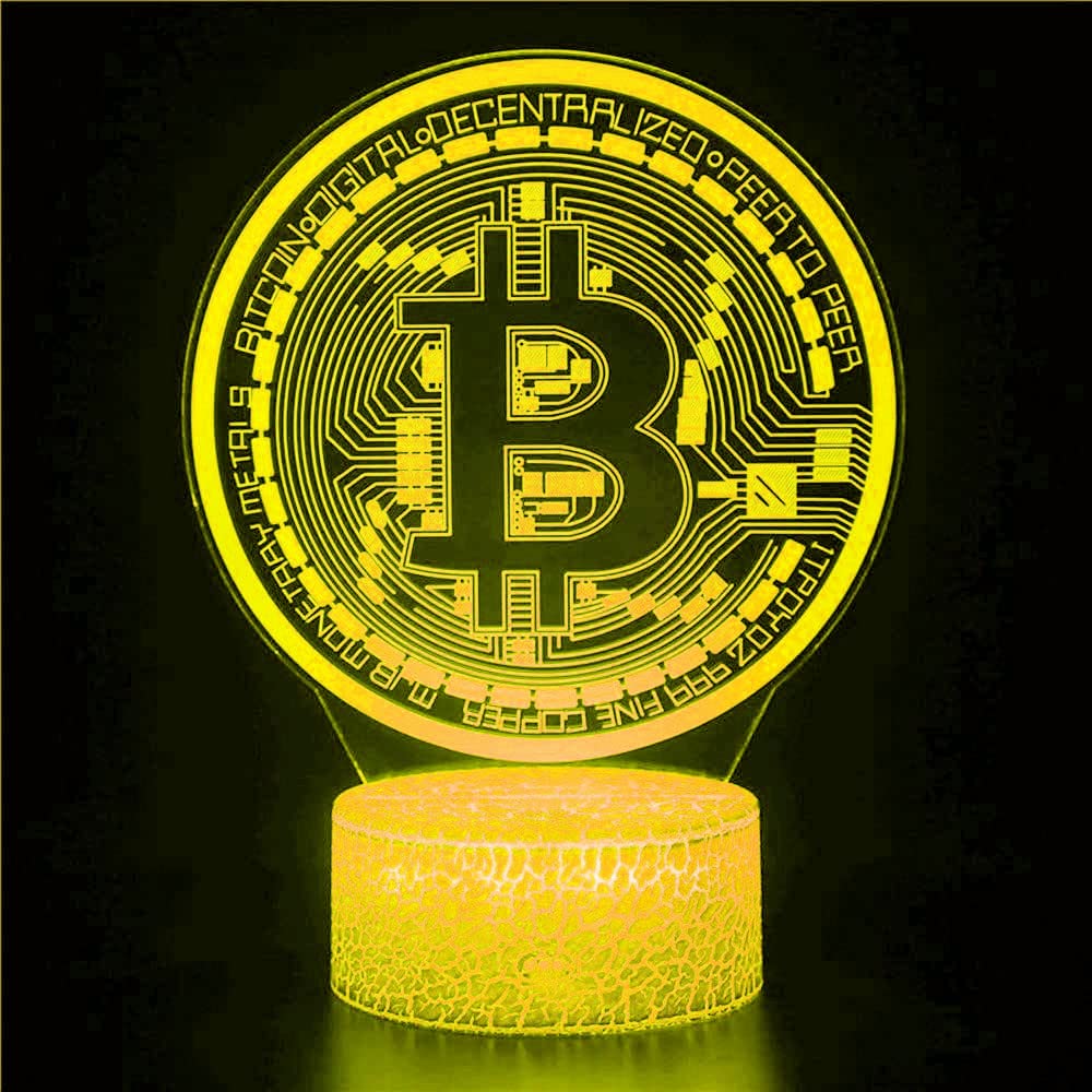 Jinnwell 3D Bitcoin Night Light Lamp Illusion 7 Color Changing Touch Switch  Table Desk Decoration Lamps Acrylic Flat ABS Base USB Cable Birthday Gift  Toys - Amazon.com