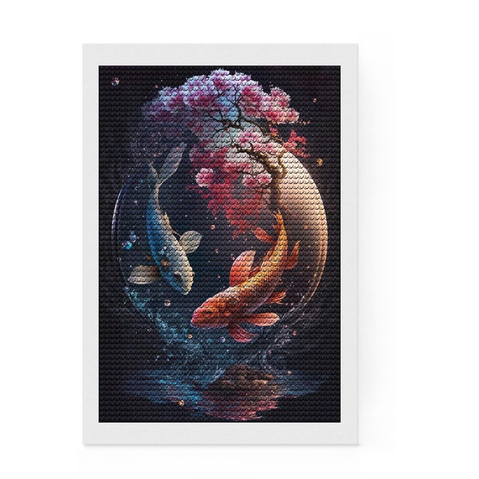 Junmoney A Yin and Yang Journey V2 Diamond Art Kit 8"x12", Home Decoration, Relaxing DIY, Modern Decor, Holiday Gift Idea, Creative Gift Idea