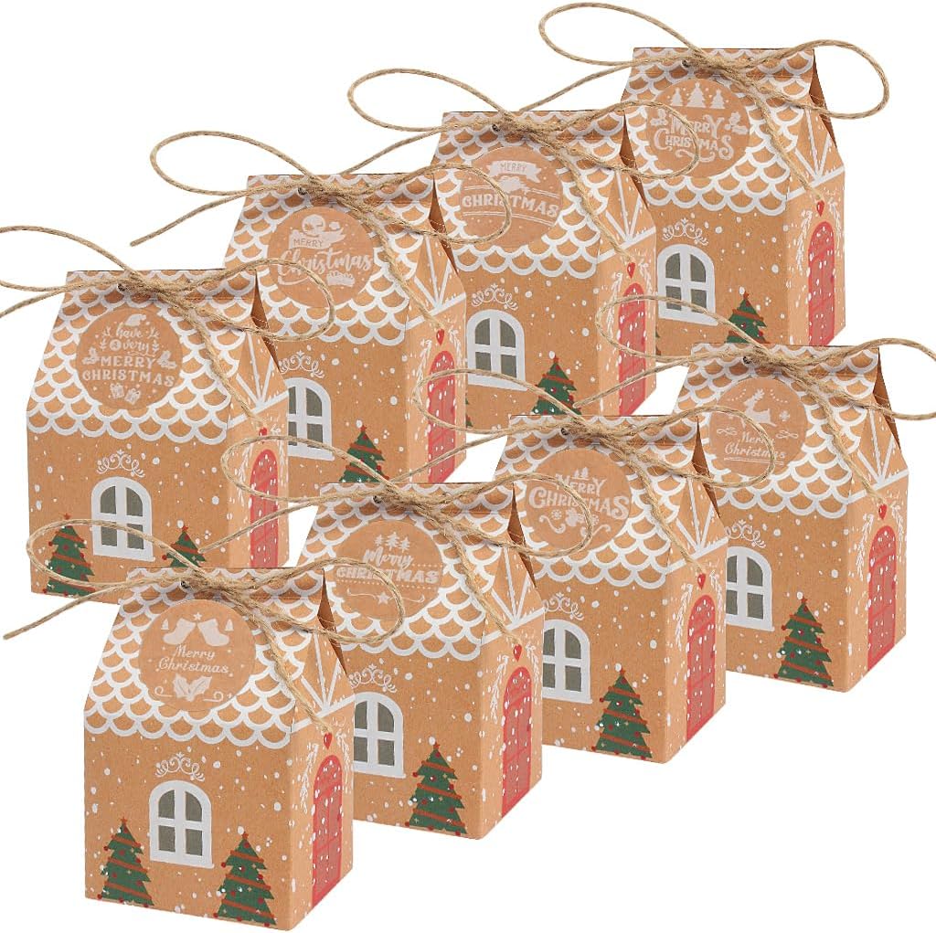 24 PCS Christmas Party Gift Boxes Kraft Paper Small Gift Boxes Candy