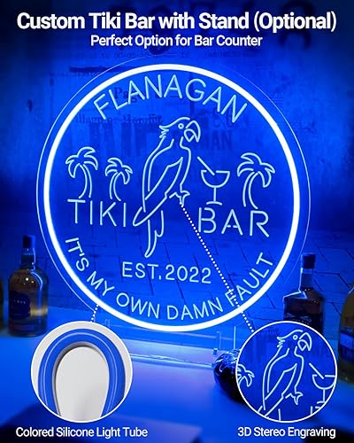 Miniatura 3 de Letreros de neón impermeables personalizados para decoración de pared, letrero de luces Tiki personalizado para patio exterior, regalos de papá para