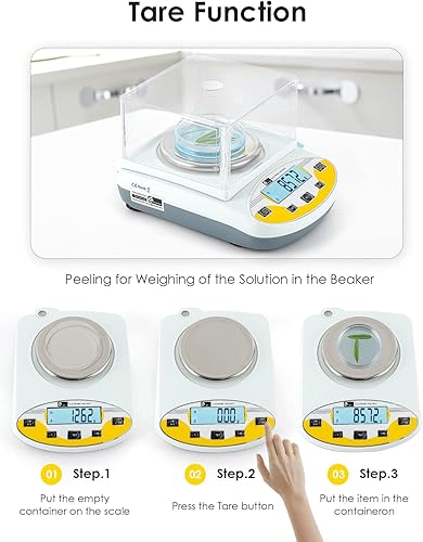 Miniatura 4 de CGOLDENWALL Báscula digital de laboratorio 70.55 oz x 0.00 oz Balanza analítica electrónica Báscula de laboratorio de precisión Báscula de