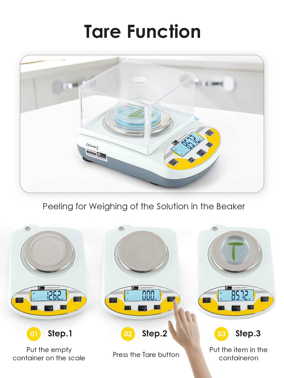 CGOLDENWALL Precision Lab Scale 600gX0.01g Analytical Electronic