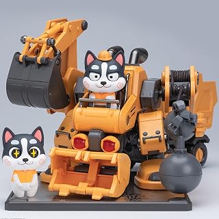 ARDENTIS & Hemoxian Meow Woof Secret Service RH-020 Husky Demolisher | Action Model Kit Mecha Plastic Model Kit Desktop Display Kawaii Robot Action Figure Stress Relief Hobby Gift Age 15+