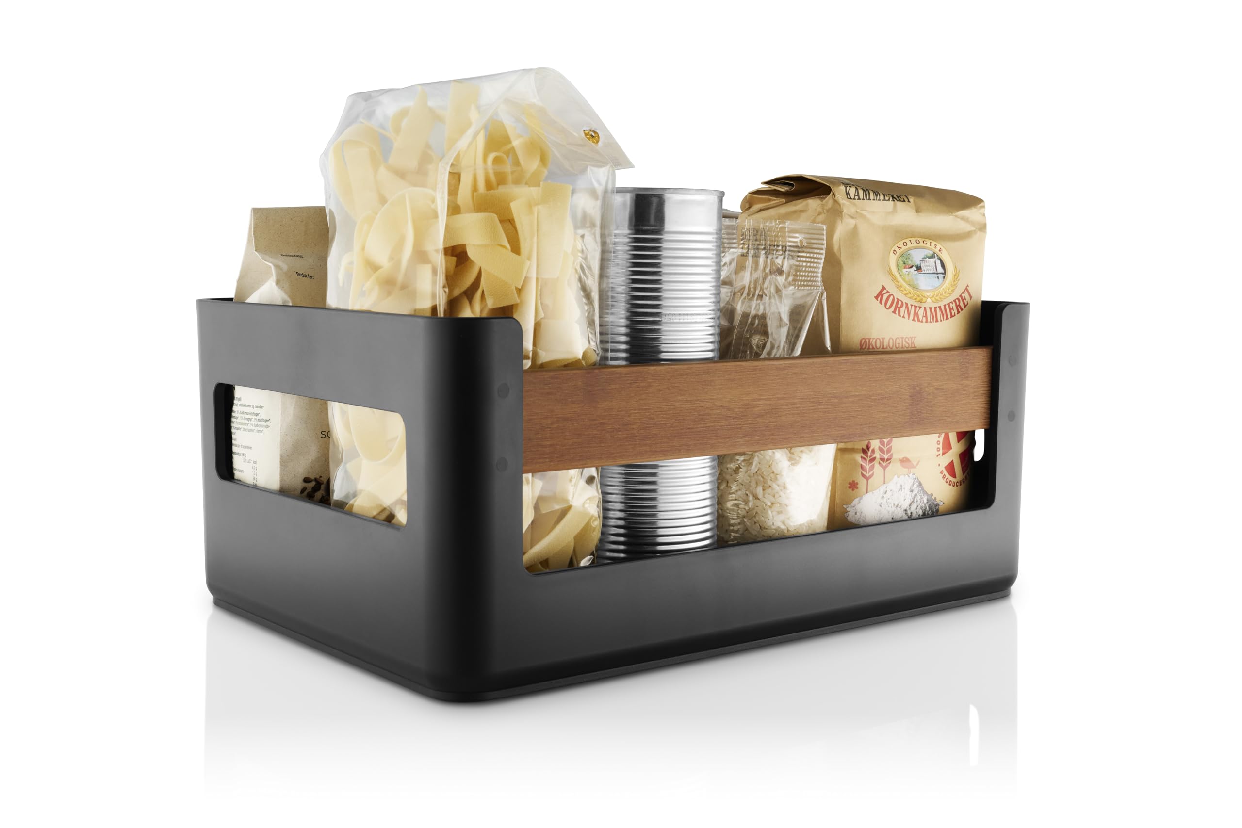 Eva Solo Black & Bamboo | Nordic Kitchen Pantry Crate Large |Now You Can Easily Organise Your Kitchenware, Vegetables And Loose Items Black