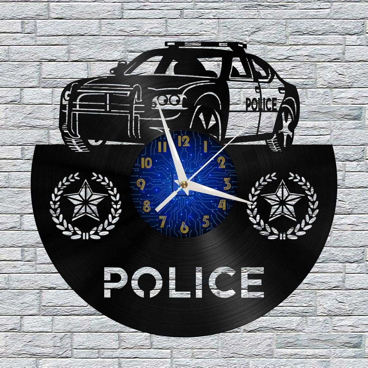 Police Station 4 12 Inch Vinyl Record Wall Clock - Silent, Creative, and Unique Clock for Living Room, Entryway, or Bedroom Decor Idea(12 inchs B Without LED) image 2