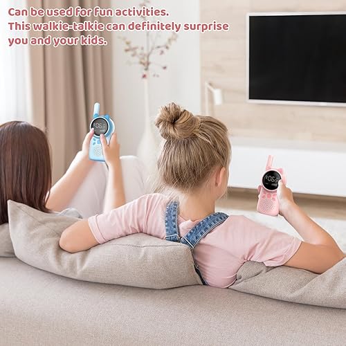 Miniatura 8 de Walkie Talkies recargables para niños, juguete de radio de 2 vías de 22 canales, rango de 3 millas, juegos familiares al aire libre, senderismo,