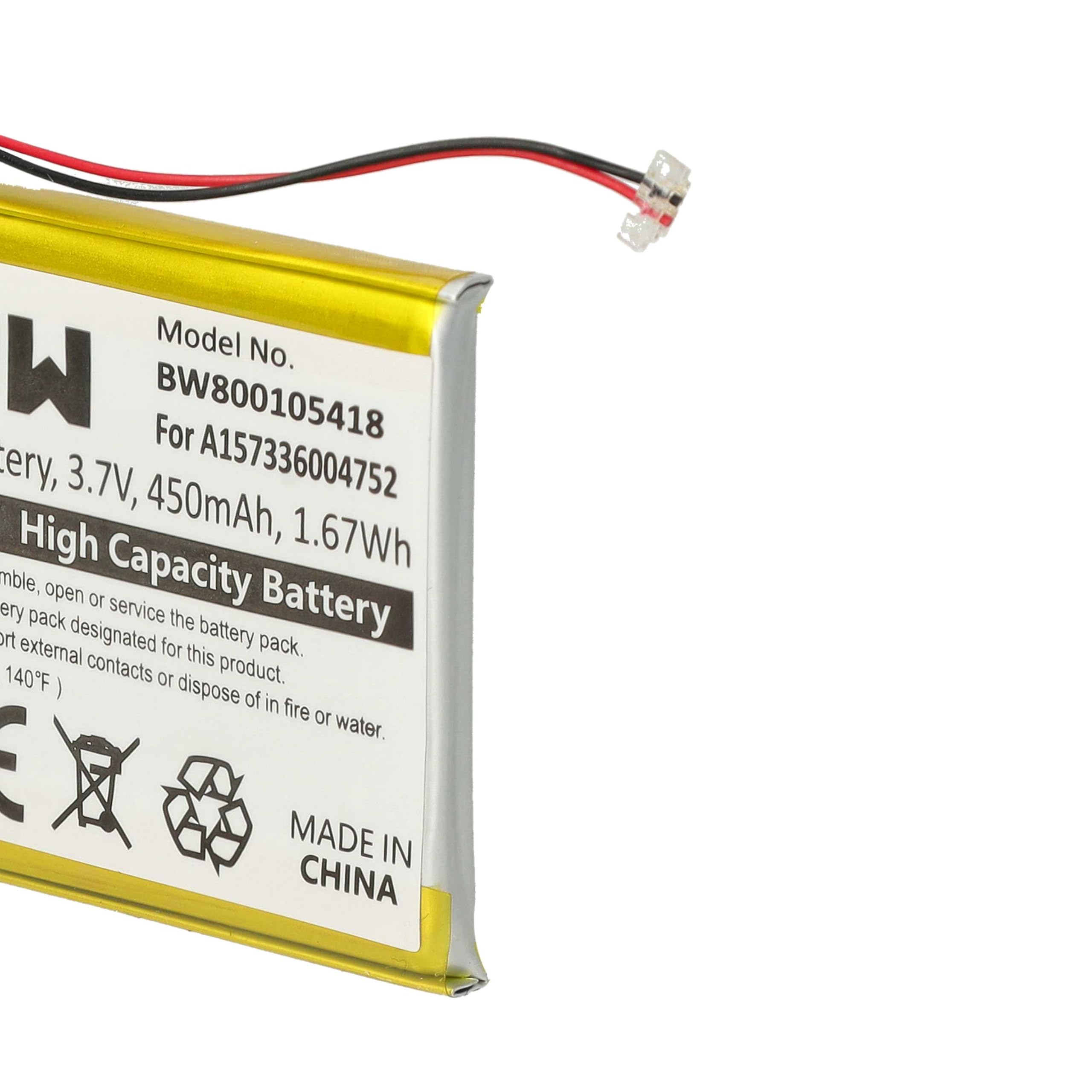 vhbw bateria 450 mAh do odtwarzacza MP3 wideo Samsung YP-T10 YP-T10J YP-T10JAB YP-T10JAGY YP-T10JARY YP-T10JAU YP-T10JR YP-T10QB/XSH zastępuje A157336004752