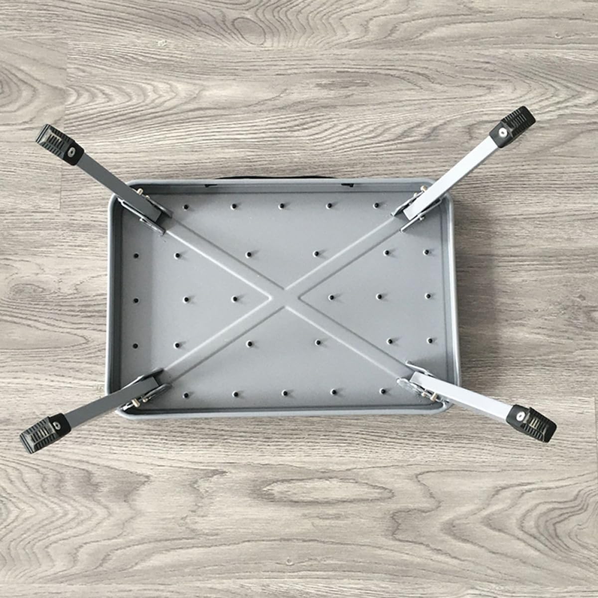 Scaletta Sgabello Pieghevole Portatile in Ferro Nero Antiscivolo