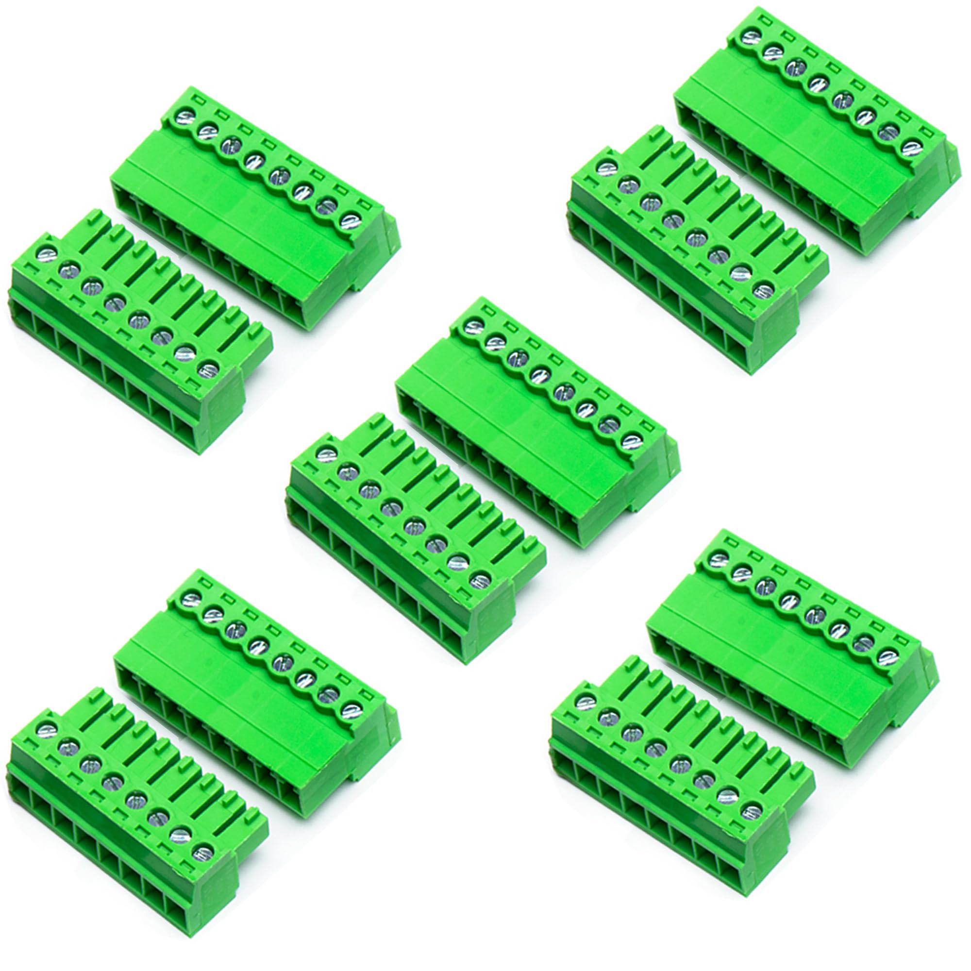 Lot de 5 connecteurs de bornier à vis 8 broches 3,81 mm pour connecteur rapide enfichable 28-16 AWG
