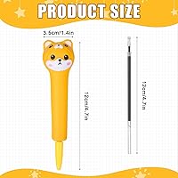 Vista 4 de PerKoop 40 bolígrafos blandos Kawaii con recambios, suministros de estrés para apretar, tinta de gel estacionaria de animales de dibujos animados