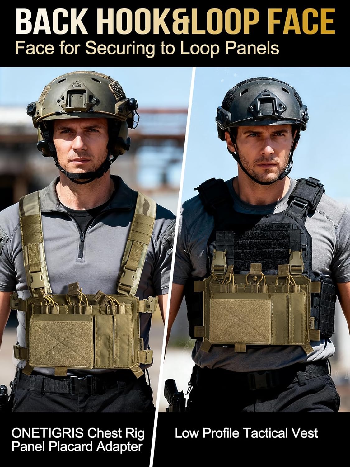 OneTigris Triple Mag Pouch with Utility Pouch Tactical Placard for M4 Magazines & Pistol Magazines