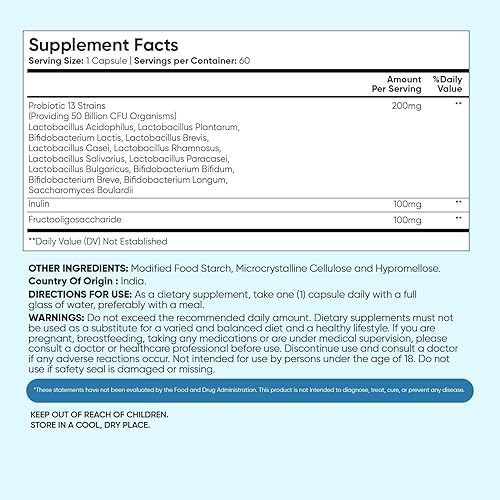 Miniatura 6 de WeightWorld Prebióticos y probióticos para mujeres y hombres 50 mil millones de UFC para la salud digestiva y apoyo inmunológico Probióticos y